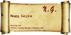 Nagy Gejza névjegykártya